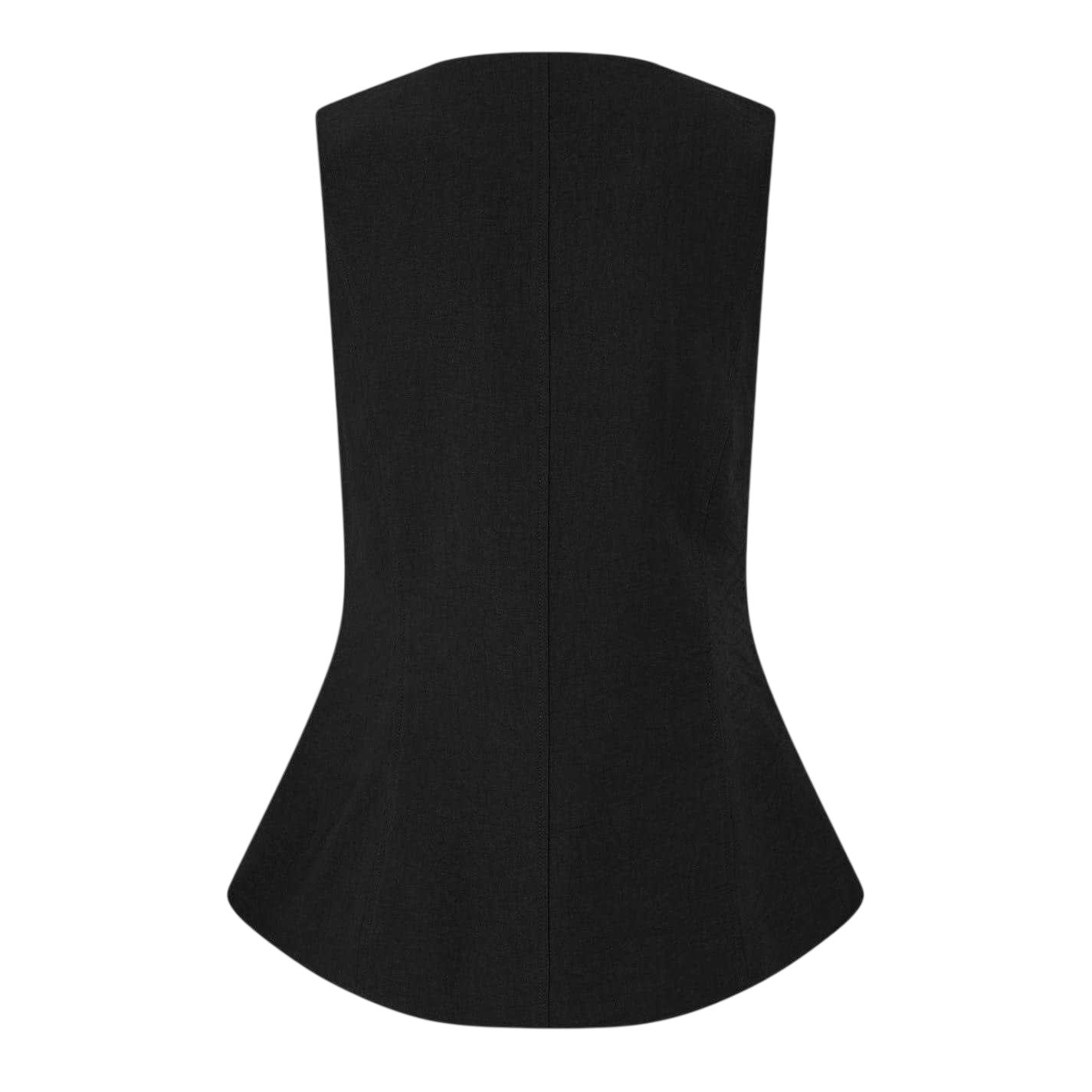 Black - Back - Edited Womens-Ladies Waistcoat