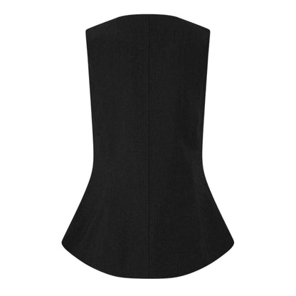 Black - Back - Edited Womens-Ladies Waistcoat