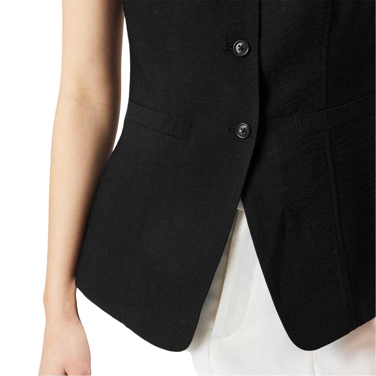 Black - Side - Edited Womens-Ladies Waistcoat