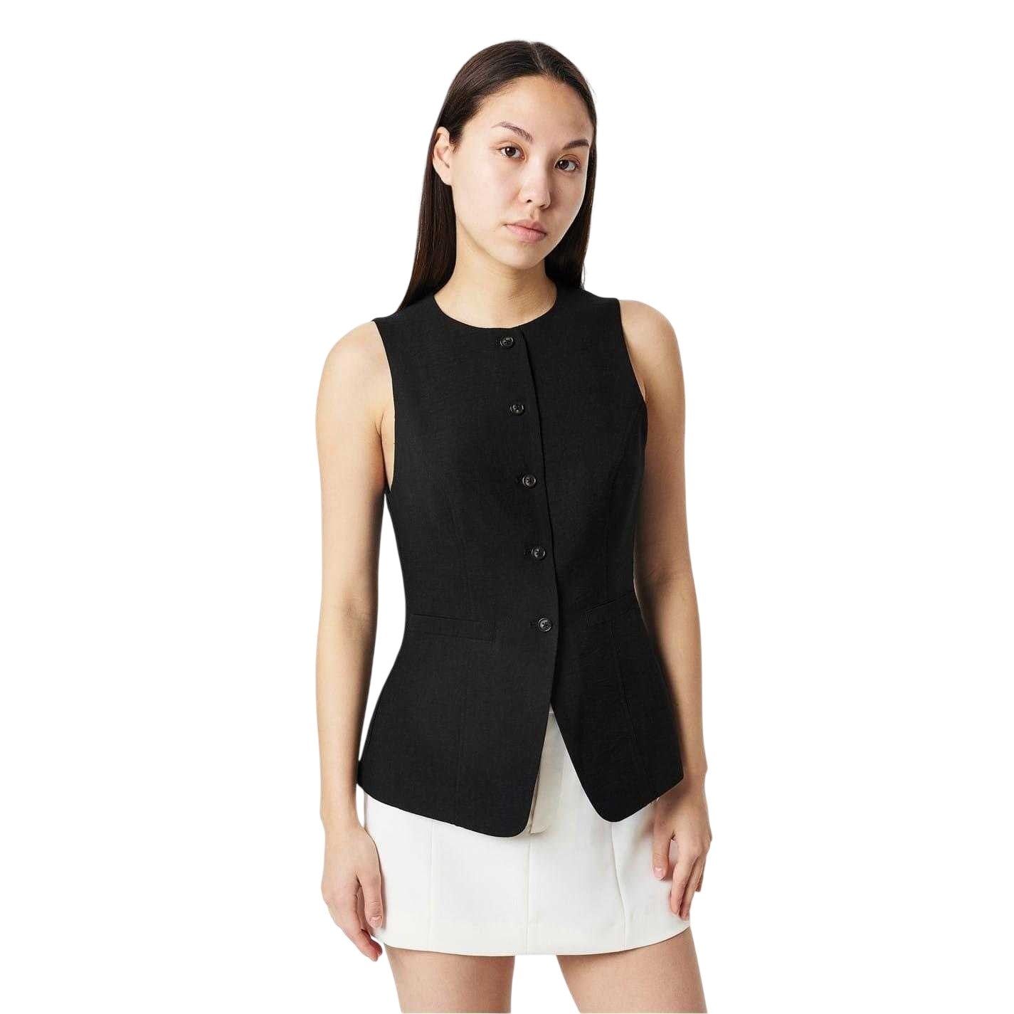 Black - Lifestyle - Edited Womens-Ladies Waistcoat