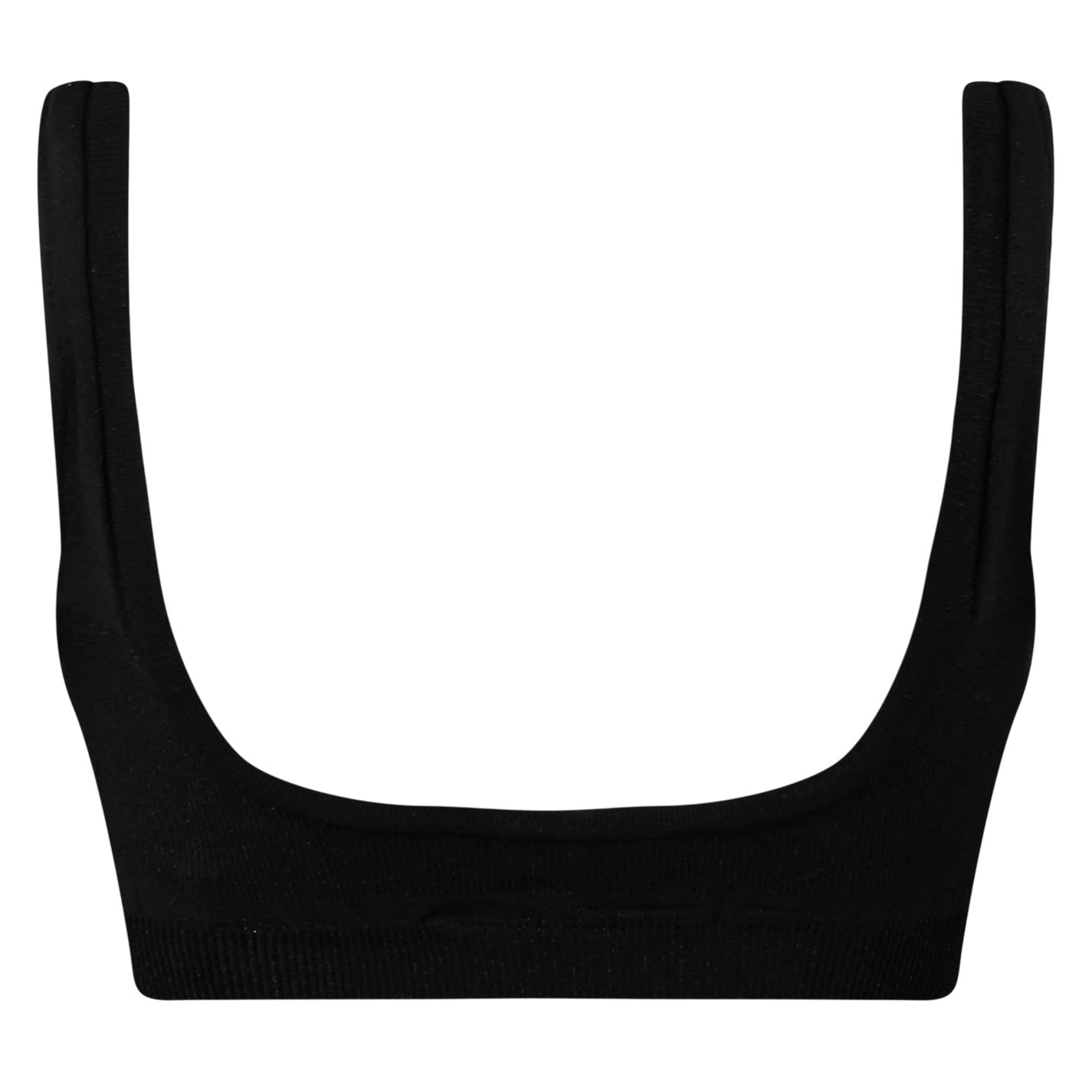 Black - Back - Off White Womens-Ladies Scoop Neck Snug Fit Sports Bra