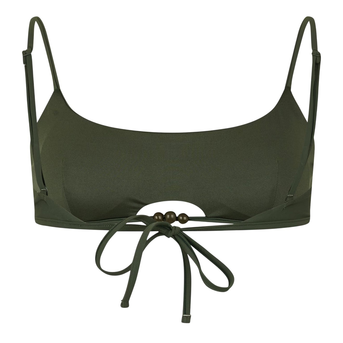 Khaki Green - Back - Jack Wills Womens-Ladies Beaded Bikini Top