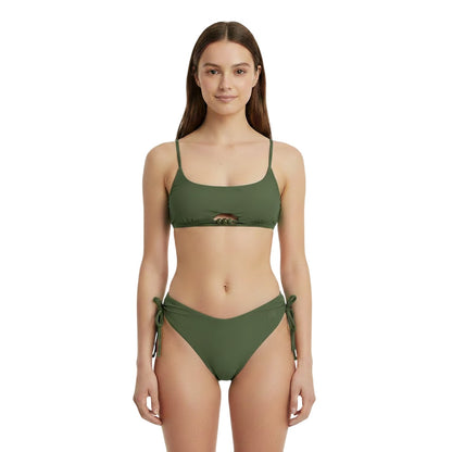 Khaki Green - Side - Jack Wills Womens-Ladies Beaded Bikini Top