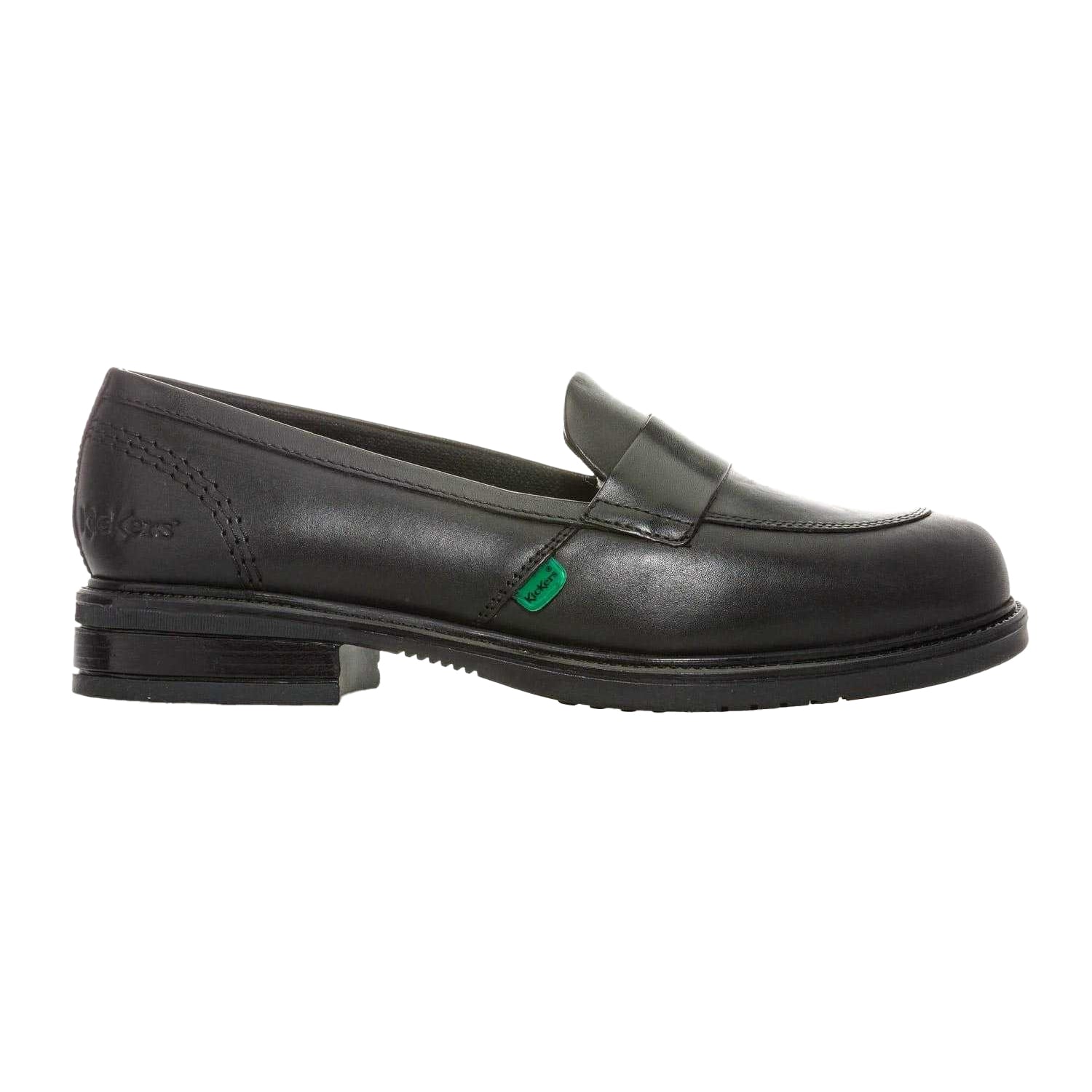 Black - Side - Kickers Womens-Ladies Lach Leather Loafers