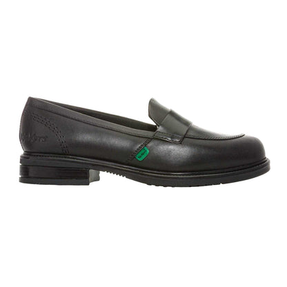 Black - Side - Kickers Womens-Ladies Lach Leather Loafers