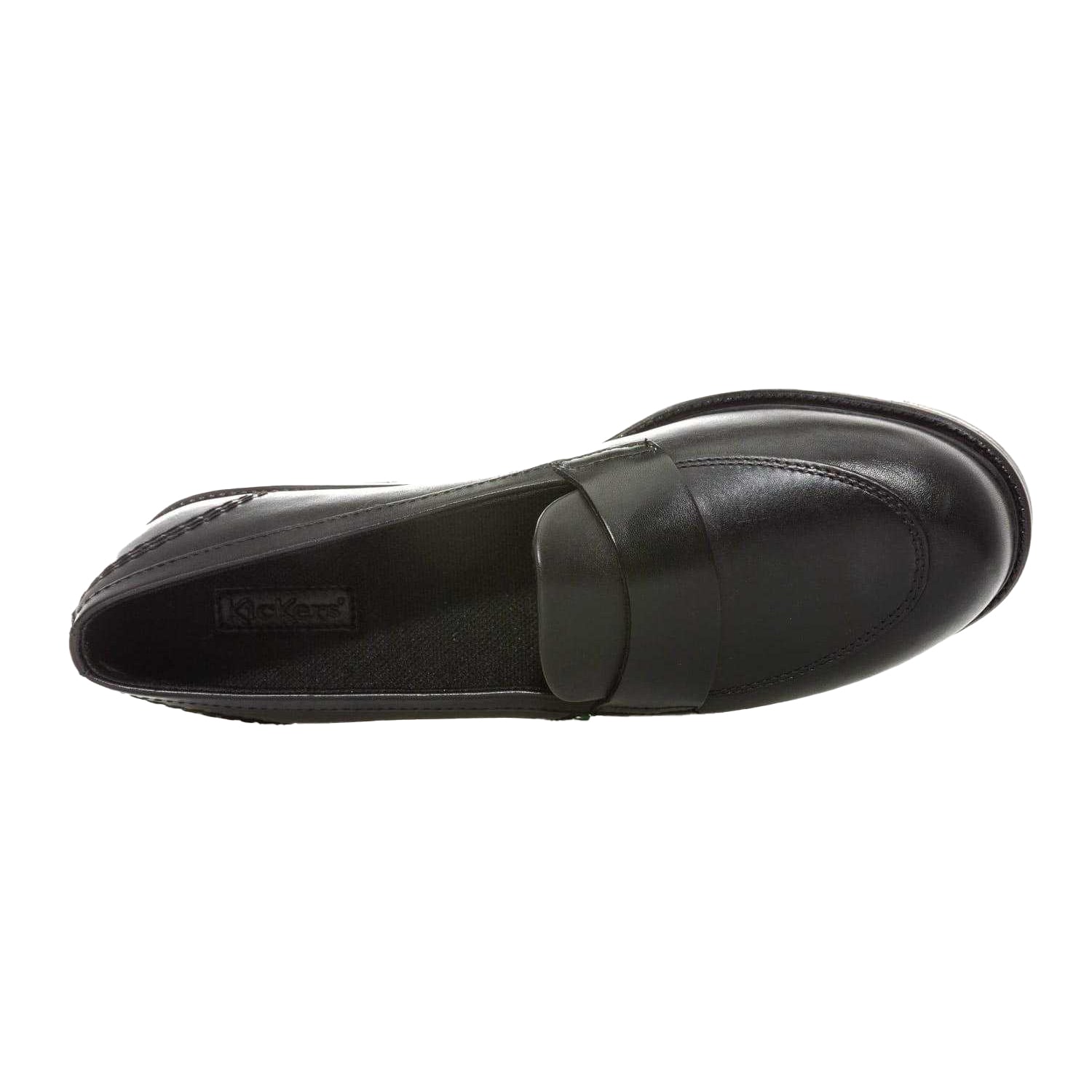 Black - Lifestyle - Kickers Womens-Ladies Lach Leather Loafers