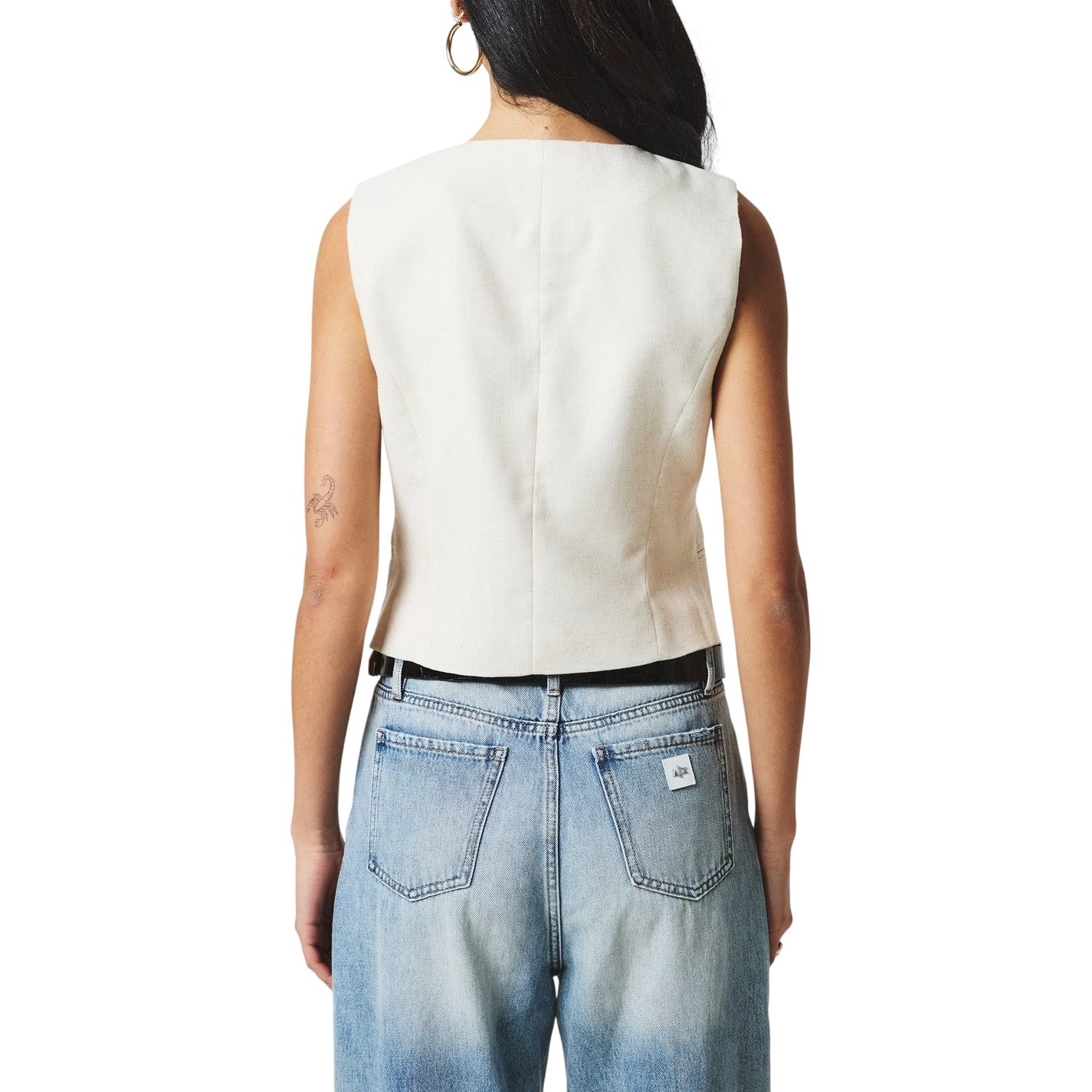 Birch - Back - Vero Moda Womens-Ladies Asymmetric Linen Vest Top