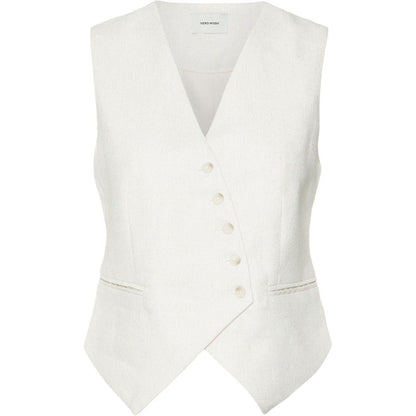 Birch - Front - Vero Moda Womens-Ladies Asymmetric Linen Vest Top