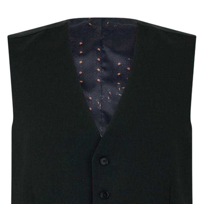 Black - Side - Ted Baker Mens Textured Slim Formal Gilet