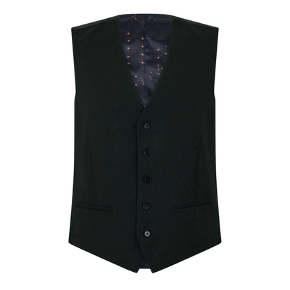 Black - Front - Ted Baker Mens Textured Slim Formal Gilet