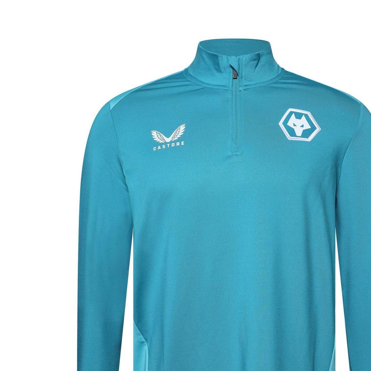 Pagoda Blue - Side - Castore Mens Wolverhampton Wanderers FC Quarter Zip Training Track Top