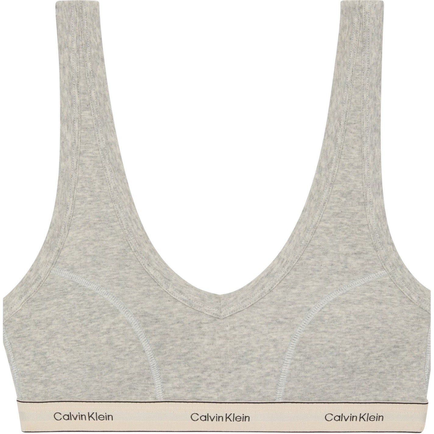 Grey Heather - Back - Calvin Klein Womens-Ladies Heritage Bra