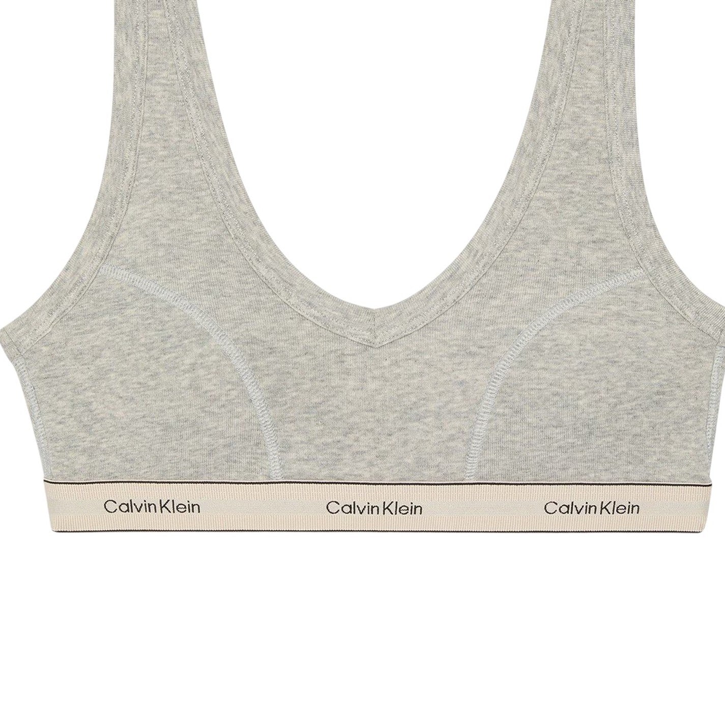 Grey Heather - Side - Calvin Klein Womens-Ladies Heritage Bra