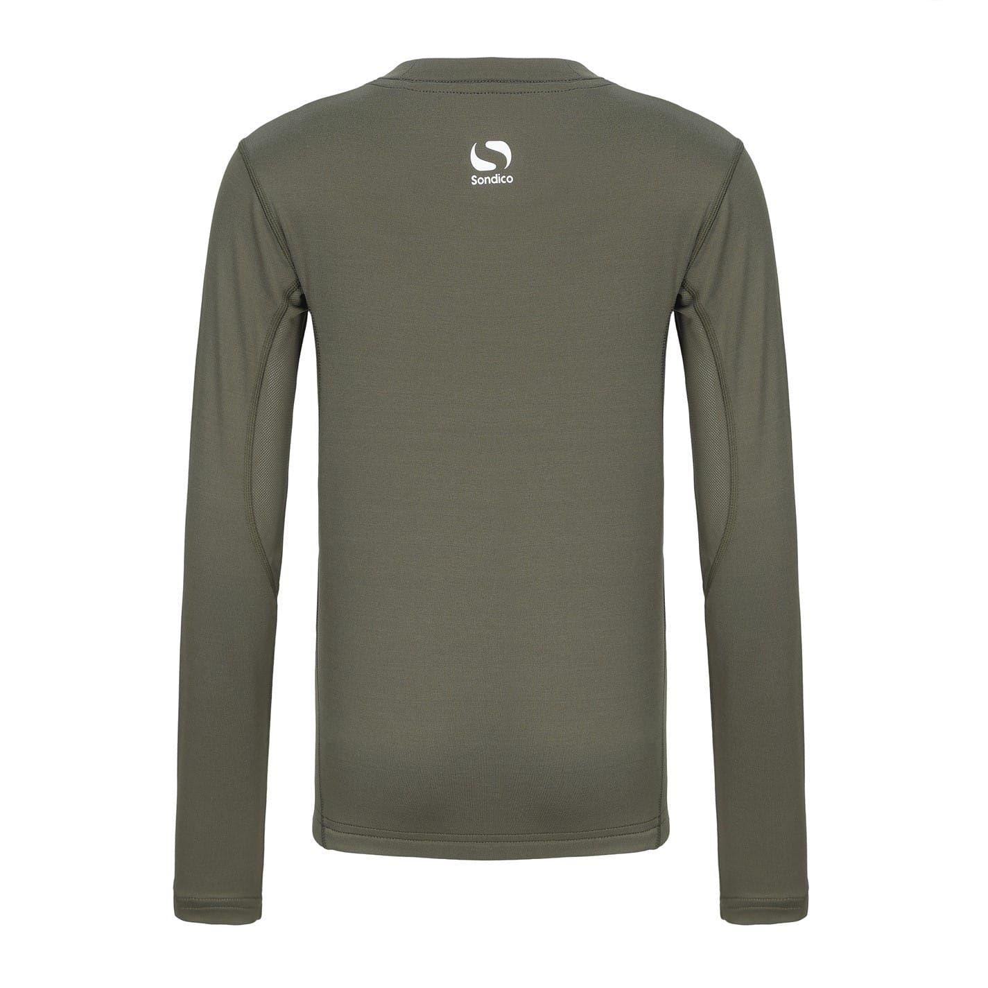 Olive - Back - Sondico Childrens-Kids Core Breathable Long-Sleeved Base Layer Top