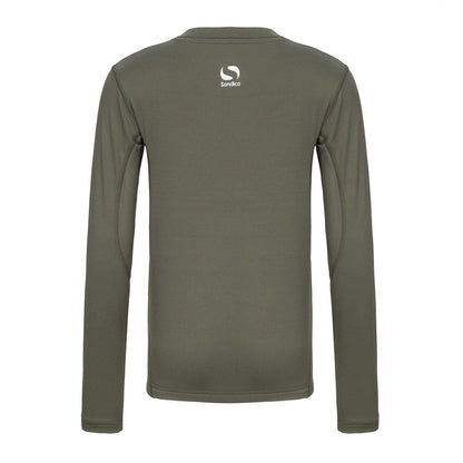 Olive - Back - Sondico Childrens-Kids Core Breathable Long-Sleeved Base Layer Top