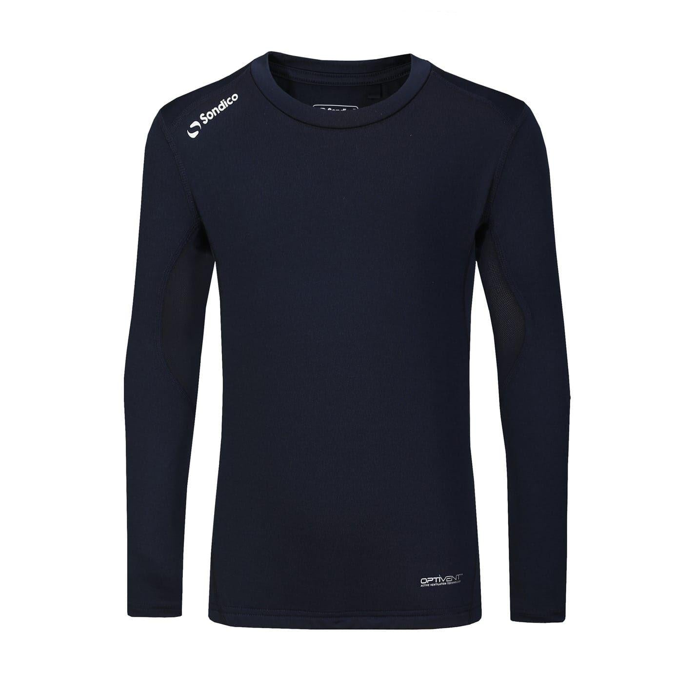 Navy - Front - Sondico Childrens-Kids Core Breathable Long-Sleeved Base Layer Top