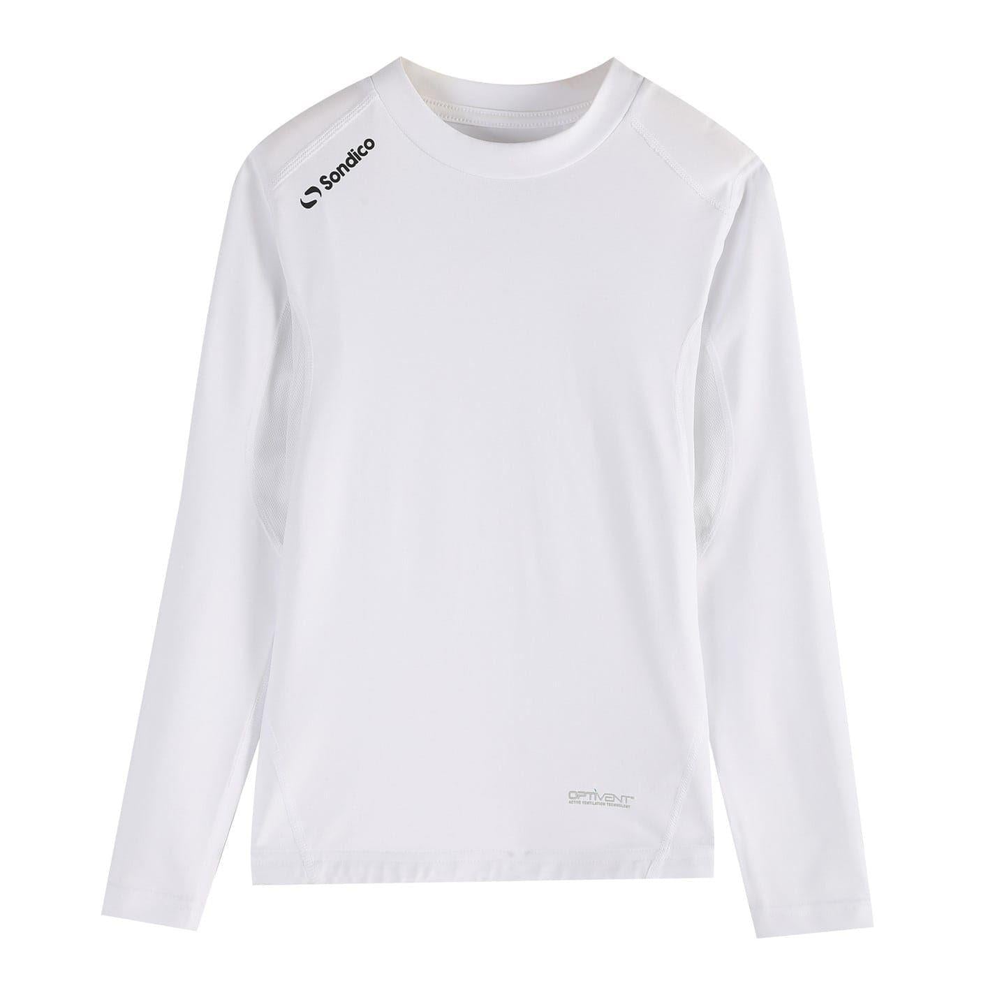 White - Front - Sondico Childrens-Kids Core Breathable Long-Sleeved Base Layer Top