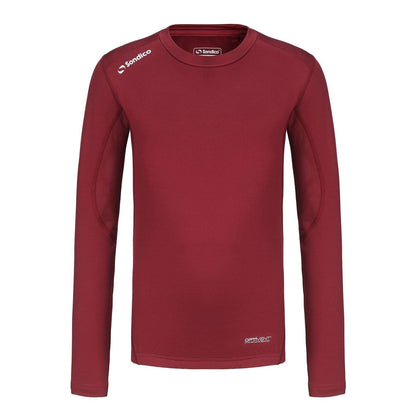 Burgundy - Front - Sondico Childrens-Kids Core Breathable Long-Sleeved Base Layer Top