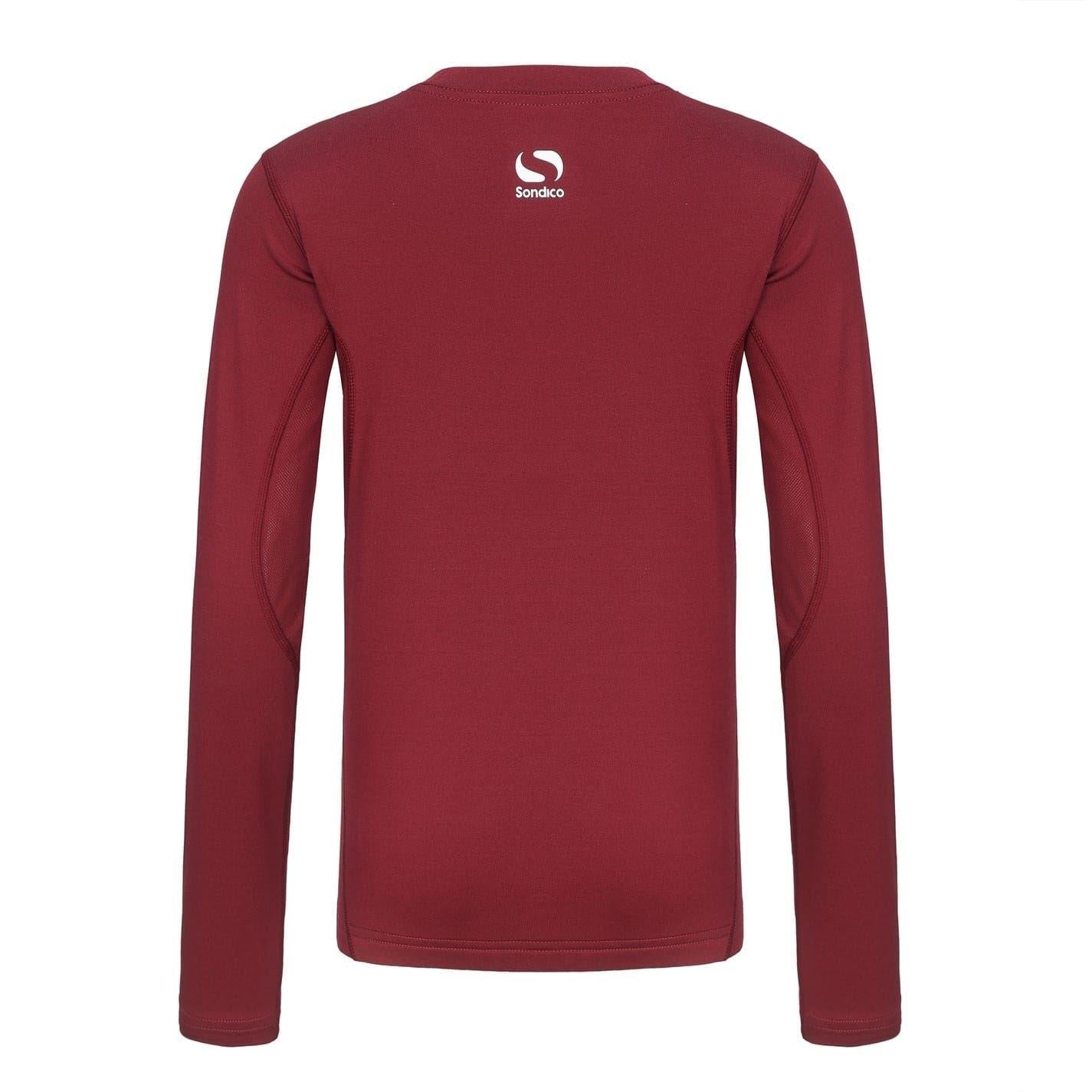 Burgundy - Back - Sondico Childrens-Kids Core Breathable Long-Sleeved Base Layer Top