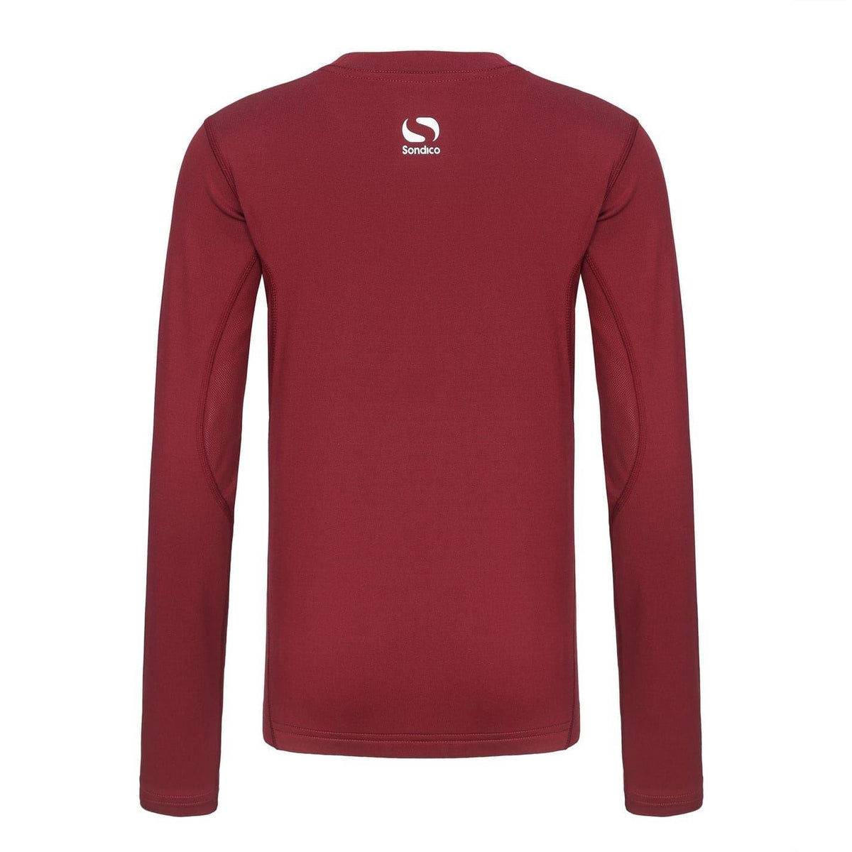 Burgundy - Back - Sondico Childrens-Kids Core Breathable Long-Sleeved Base Layer Top