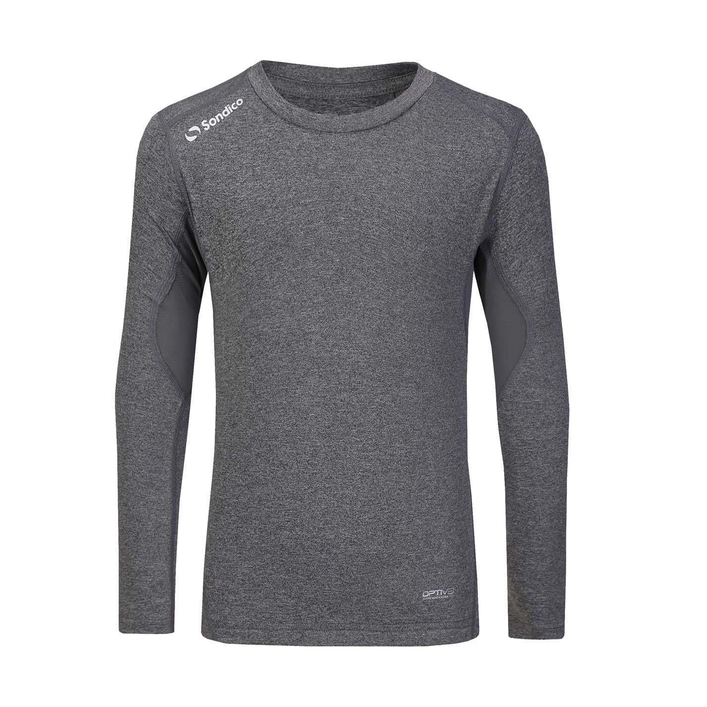 Grey Marl - Front - Sondico Childrens-Kids Core Breathable Long-Sleeved Base Layer Top