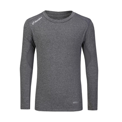 Grey Marl - Front - Sondico Childrens-Kids Core Breathable Long-Sleeved Base Layer Top