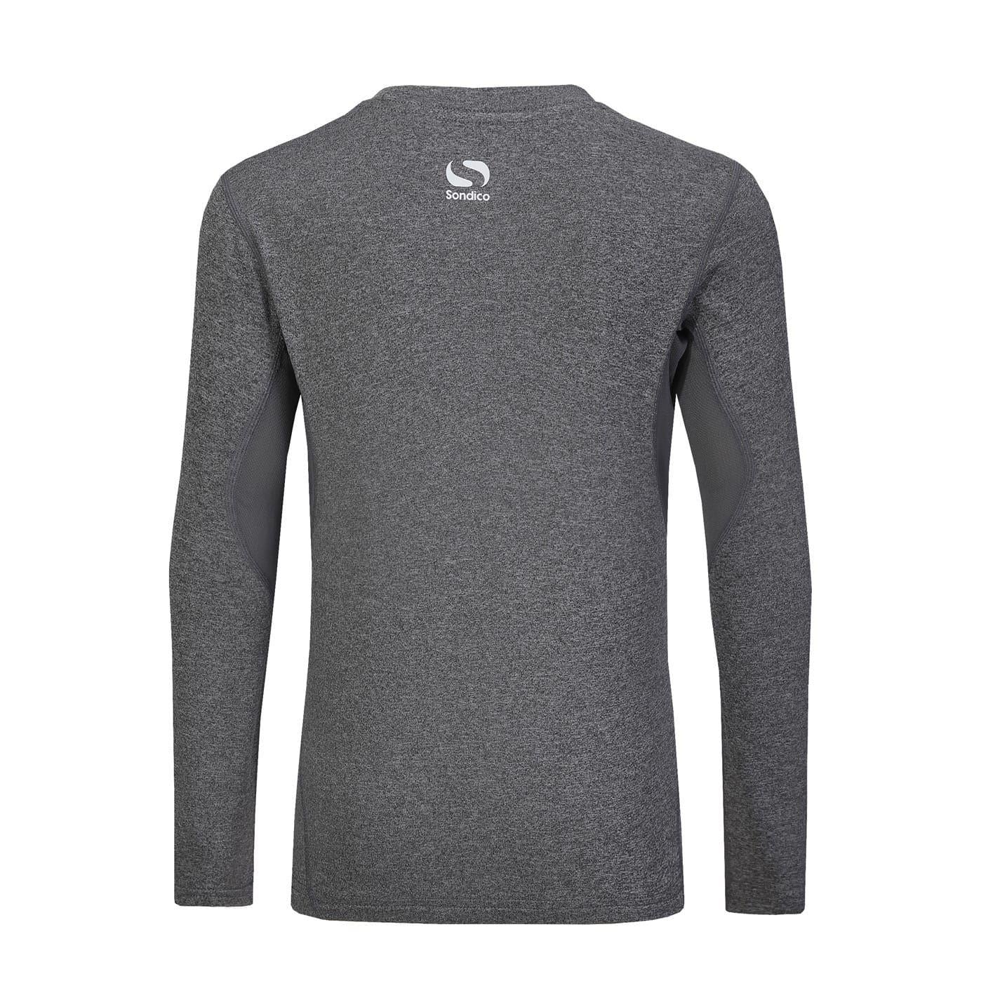Grey Marl - Back - Sondico Childrens-Kids Core Breathable Long-Sleeved Base Layer Top