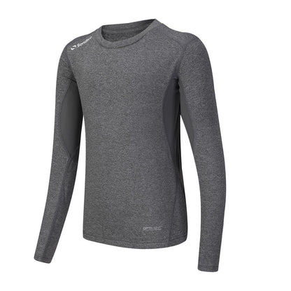 Grey Marl - Side - Sondico Childrens-Kids Core Breathable Long-Sleeved Base Layer Top