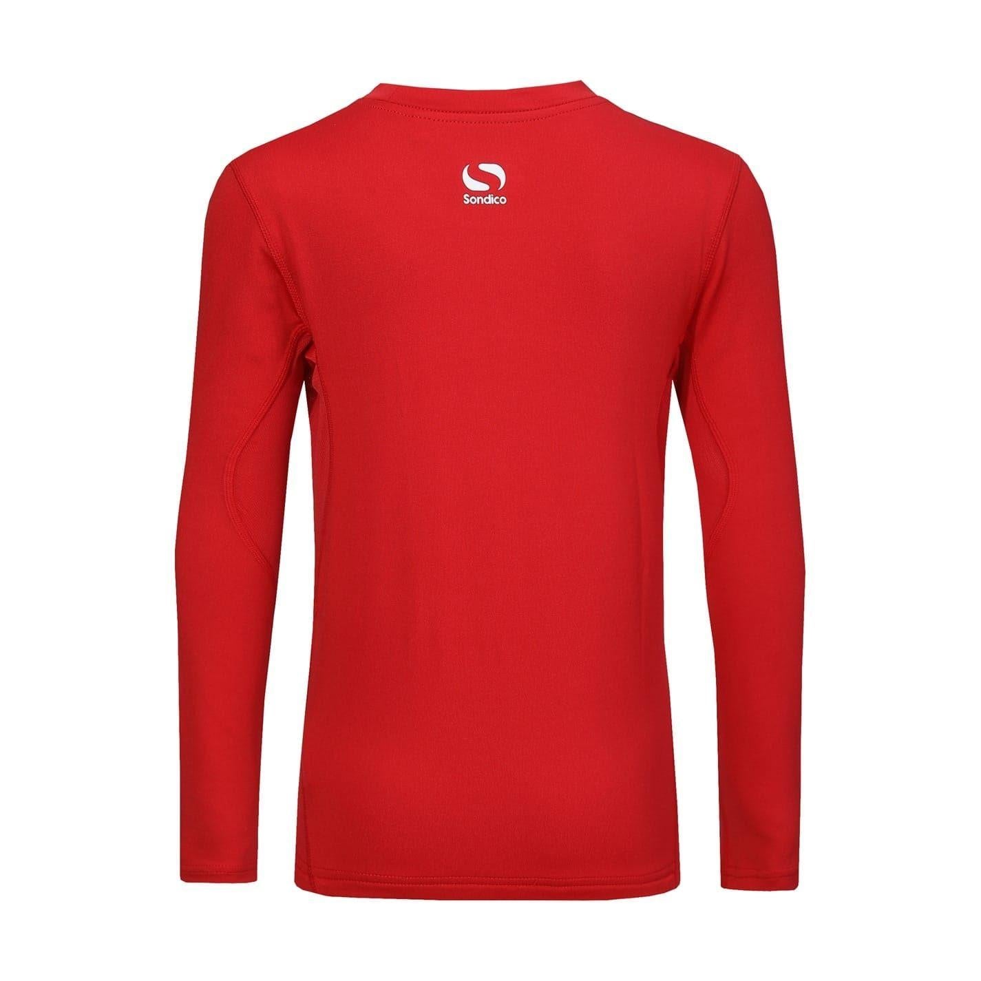 Red - Back - Sondico Childrens-Kids Core Breathable Long-Sleeved Base Layer Top