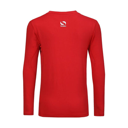 Red - Back - Sondico Childrens-Kids Core Breathable Long-Sleeved Base Layer Top