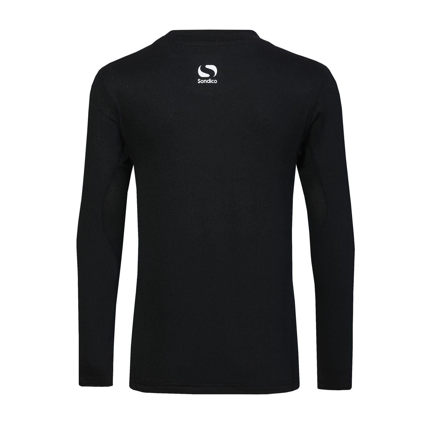 Black - Back - Sondico Childrens-Kids Core Breathable Long-Sleeved Base Layer Top