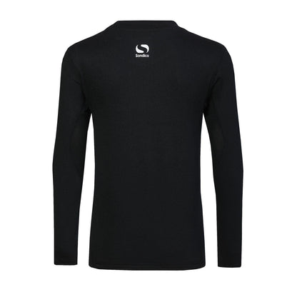 Black - Back - Sondico Childrens-Kids Core Breathable Long-Sleeved Base Layer Top