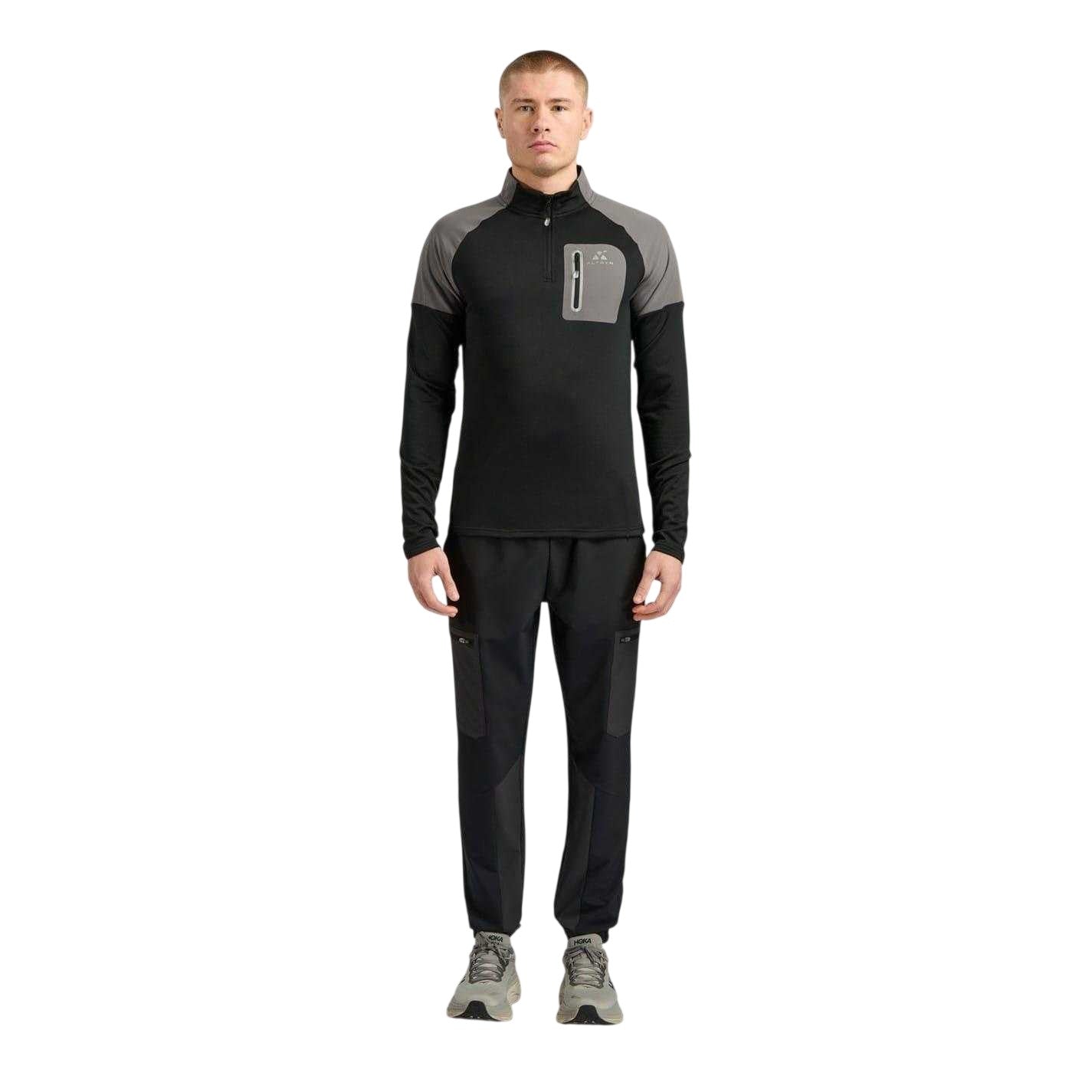Black-Grey Melange - Lifestyle - ALTRYN Mens Anderson Base Layer Top