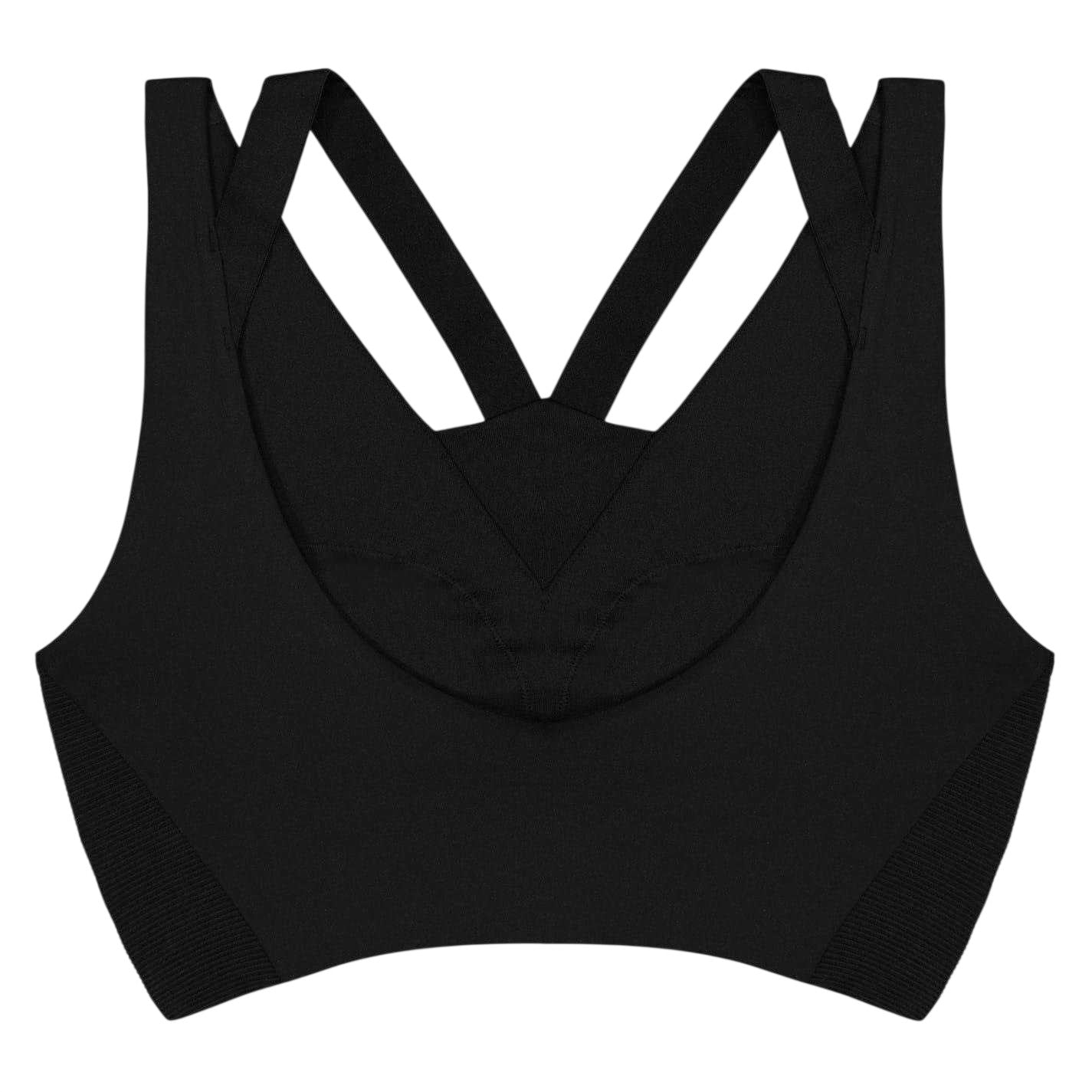 Black - Back - Reebok Womens-Ladies V Neck Sports Bra