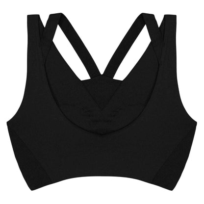 Black - Back - Reebok Womens-Ladies V Neck Sports Bra