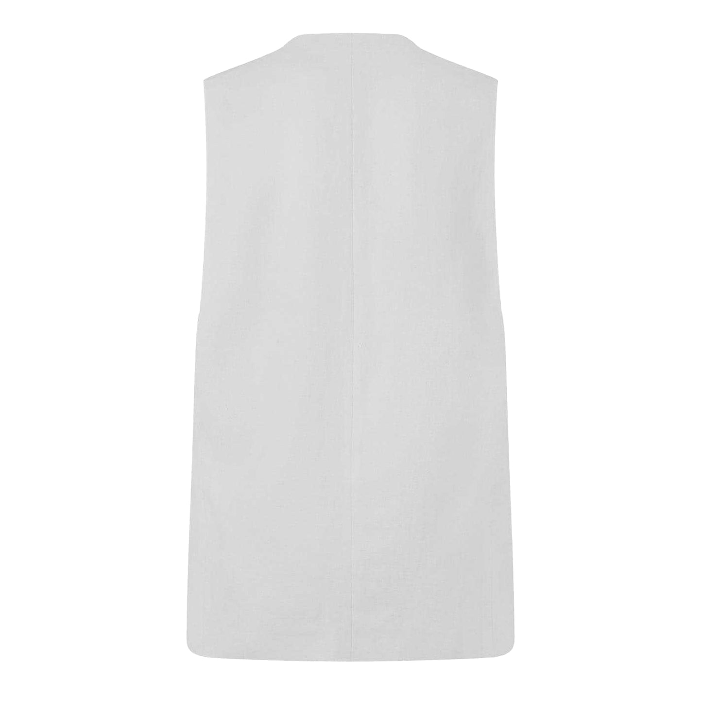 Optic White - Back - Edited Womens-Ladies Cotton Linen Waistcoat