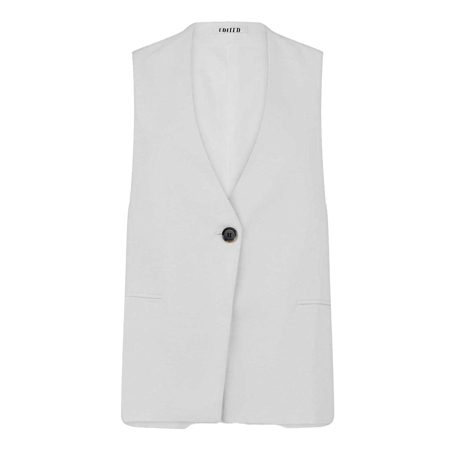 Optic White - Front - Edited Womens-Ladies Cotton Linen Waistcoat