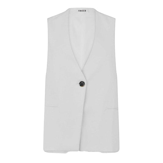 Optic White - Front - Edited Womens-Ladies Cotton Linen Waistcoat