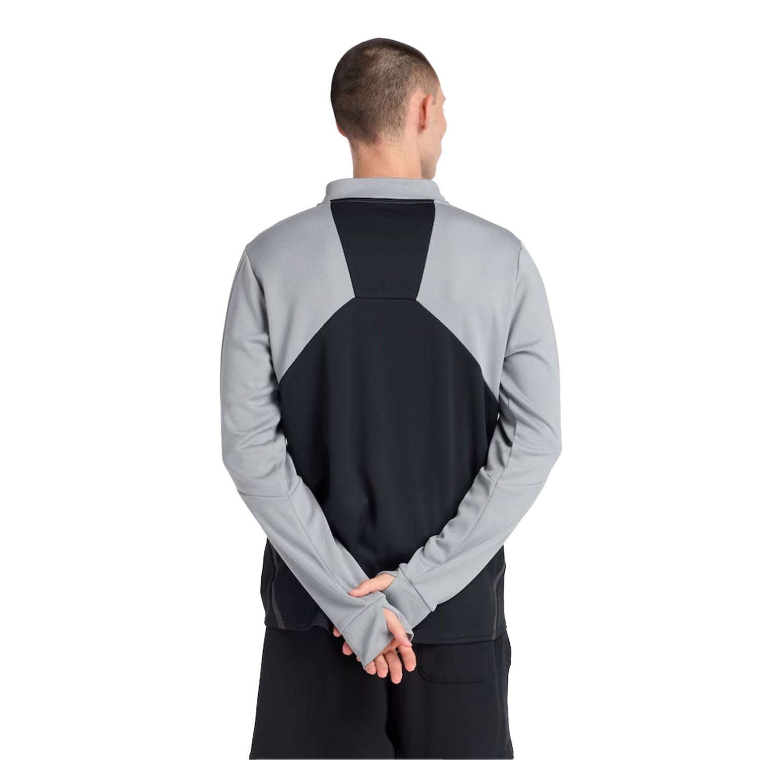 Grey - Back - New Balance Mens Utility Quarter Zip Track Top