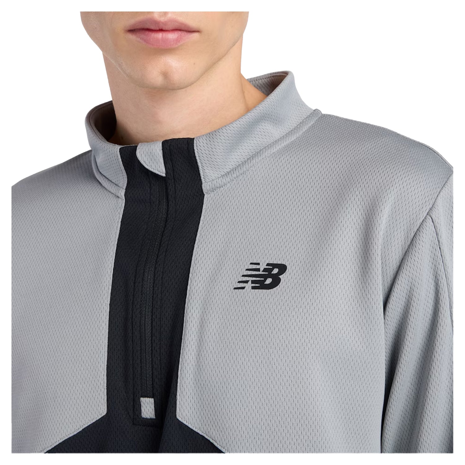 Grey - Side - New Balance Mens Utility Quarter Zip Track Top
