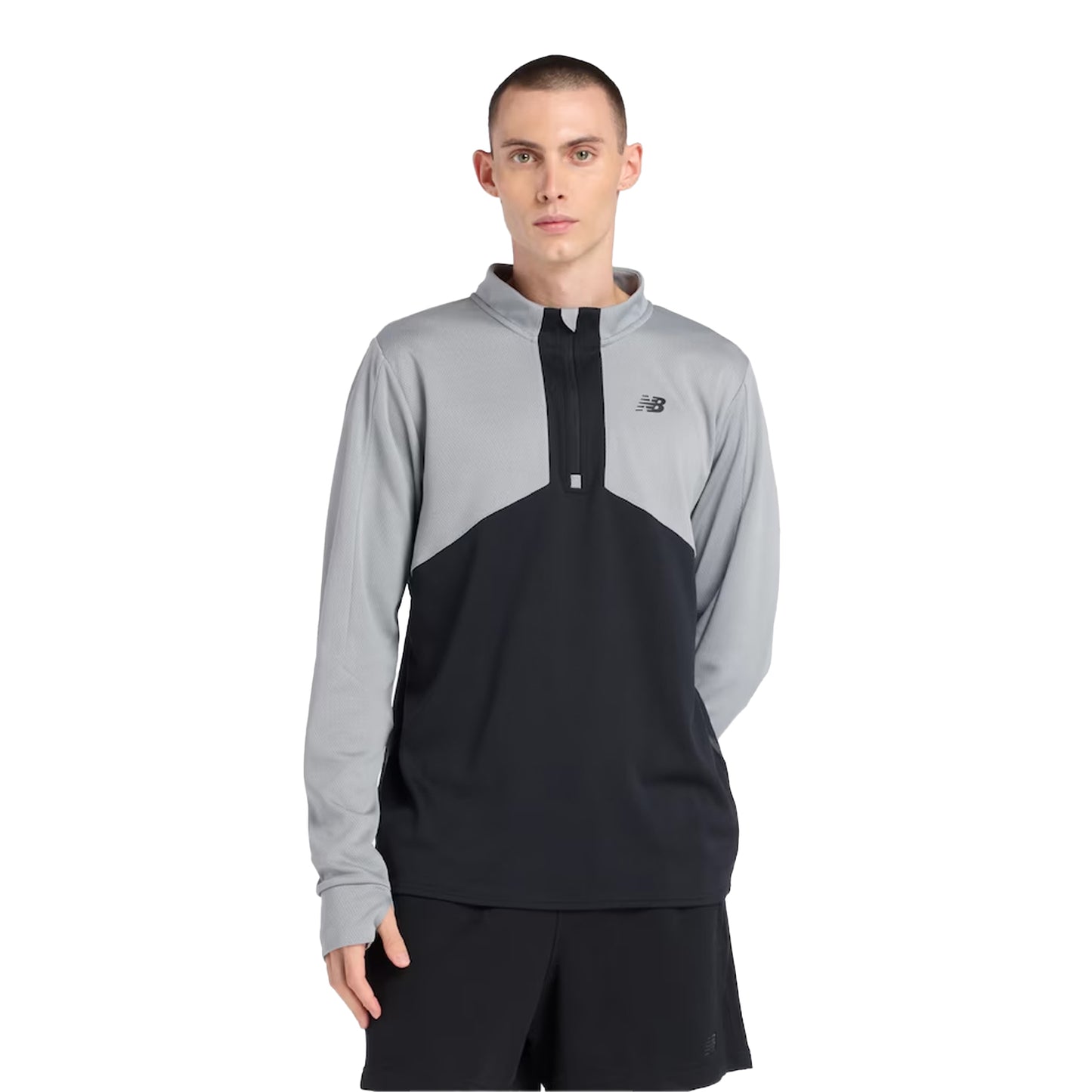 Grey - Front - New Balance Mens Utility Quarter Zip Track Top