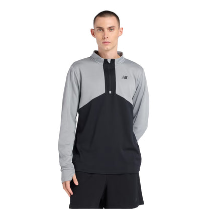 Grey - Front - New Balance Mens Utility Quarter Zip Track Top
