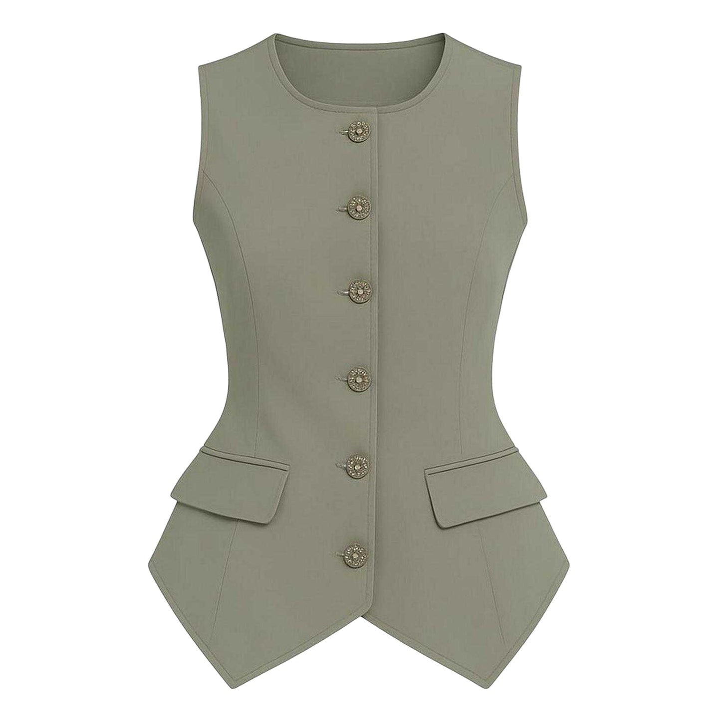 Khaki Green - Front - I Saw It First Womens-Ladies Waistcoat