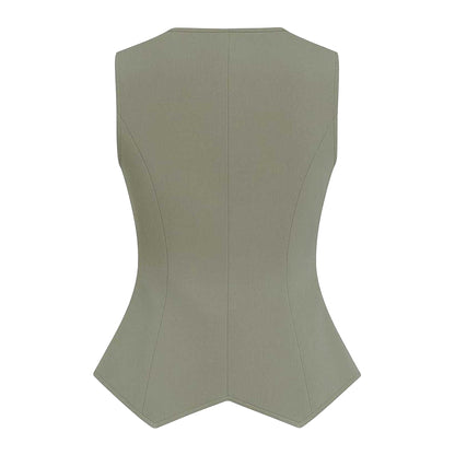 Khaki Green - Back - I Saw It First Womens-Ladies Waistcoat