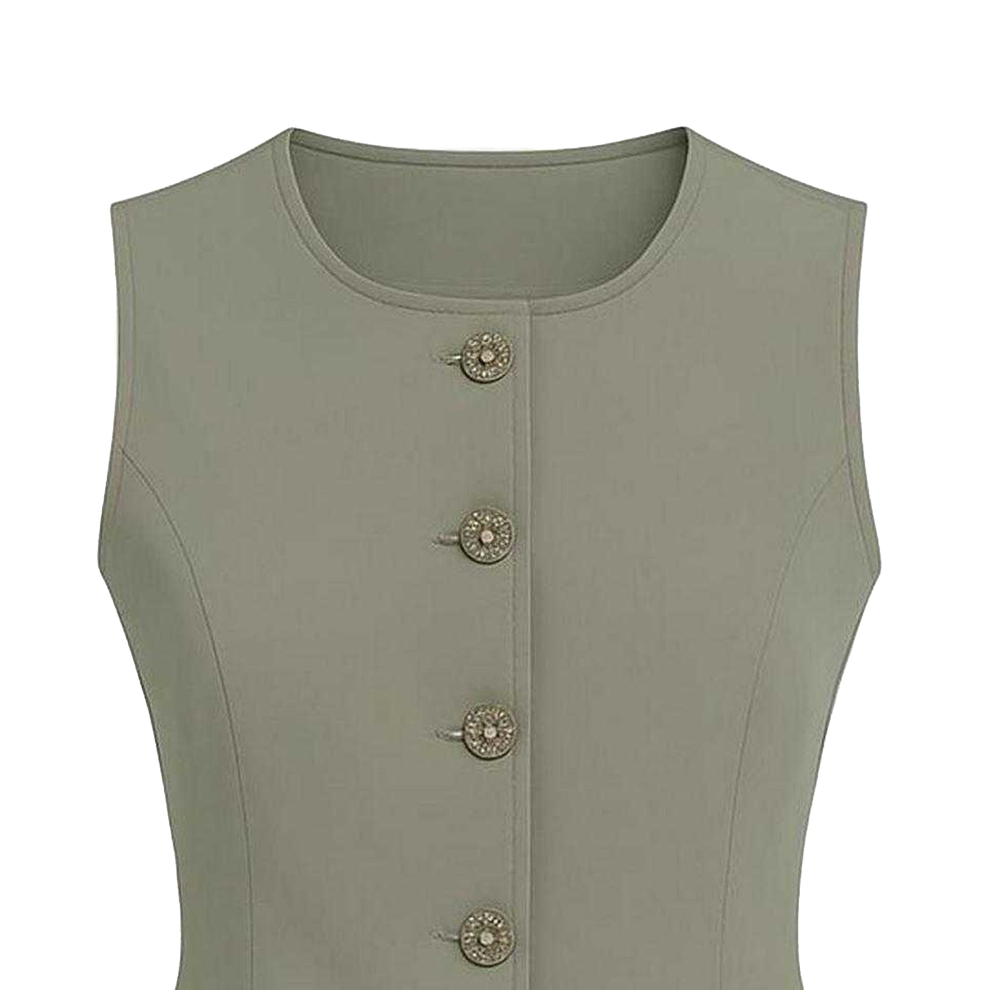 Khaki Green - Side - I Saw It First Womens-Ladies Waistcoat