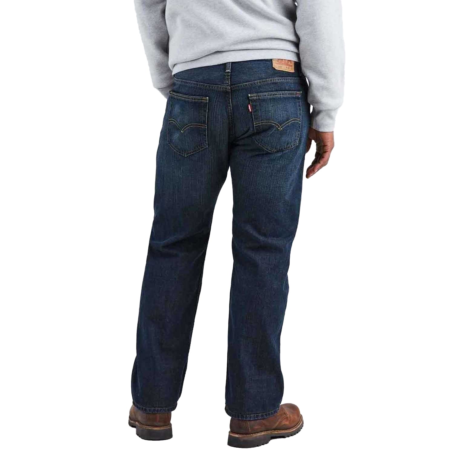 Dark Blue - Back - Levis Mens 569 Straight Leg Loose Jeans