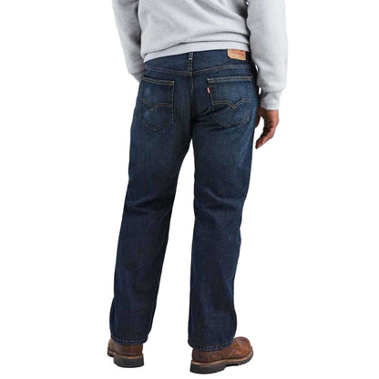 Dark Blue - Back - Levis Mens 569 Straight Leg Loose Jeans