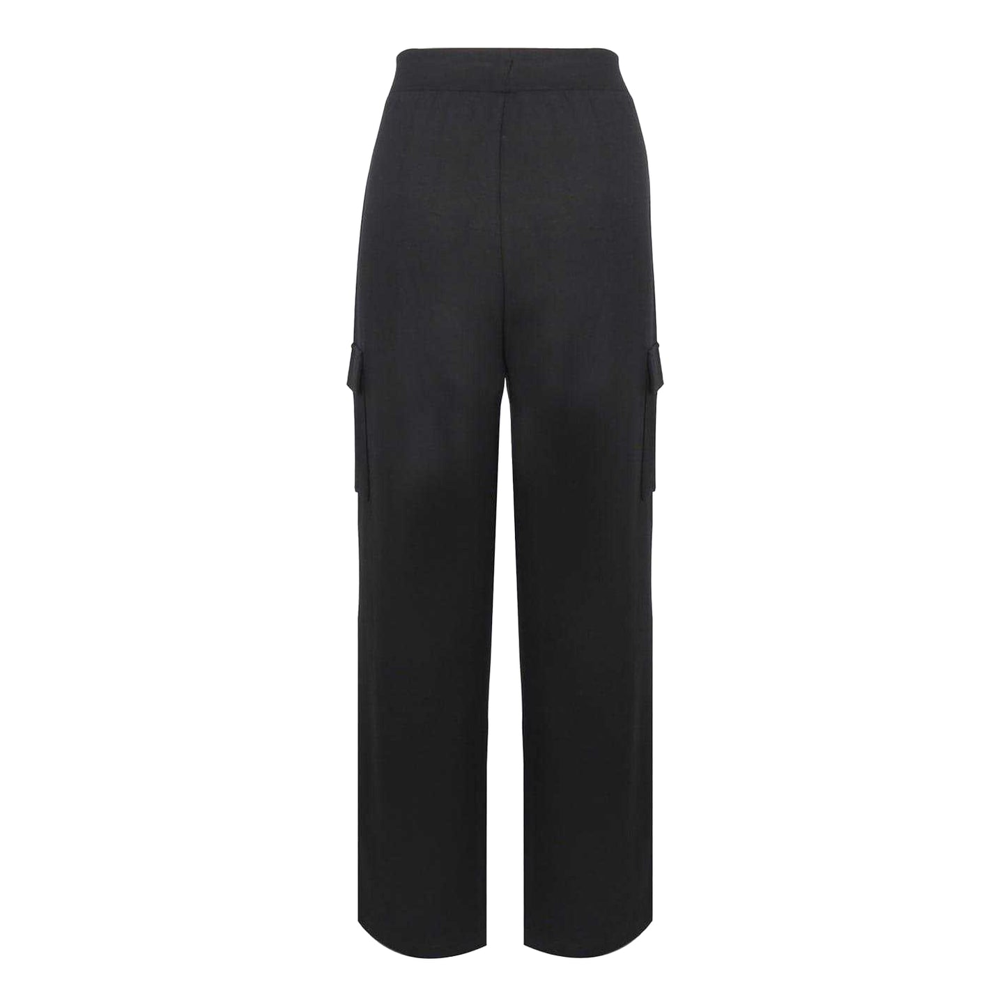 Black - Back - Biba Womens-Ladies Open Hem Wide Leg Joggers
