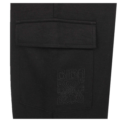 Black - Lifestyle - Biba Womens-Ladies Open Hem Wide Leg Joggers