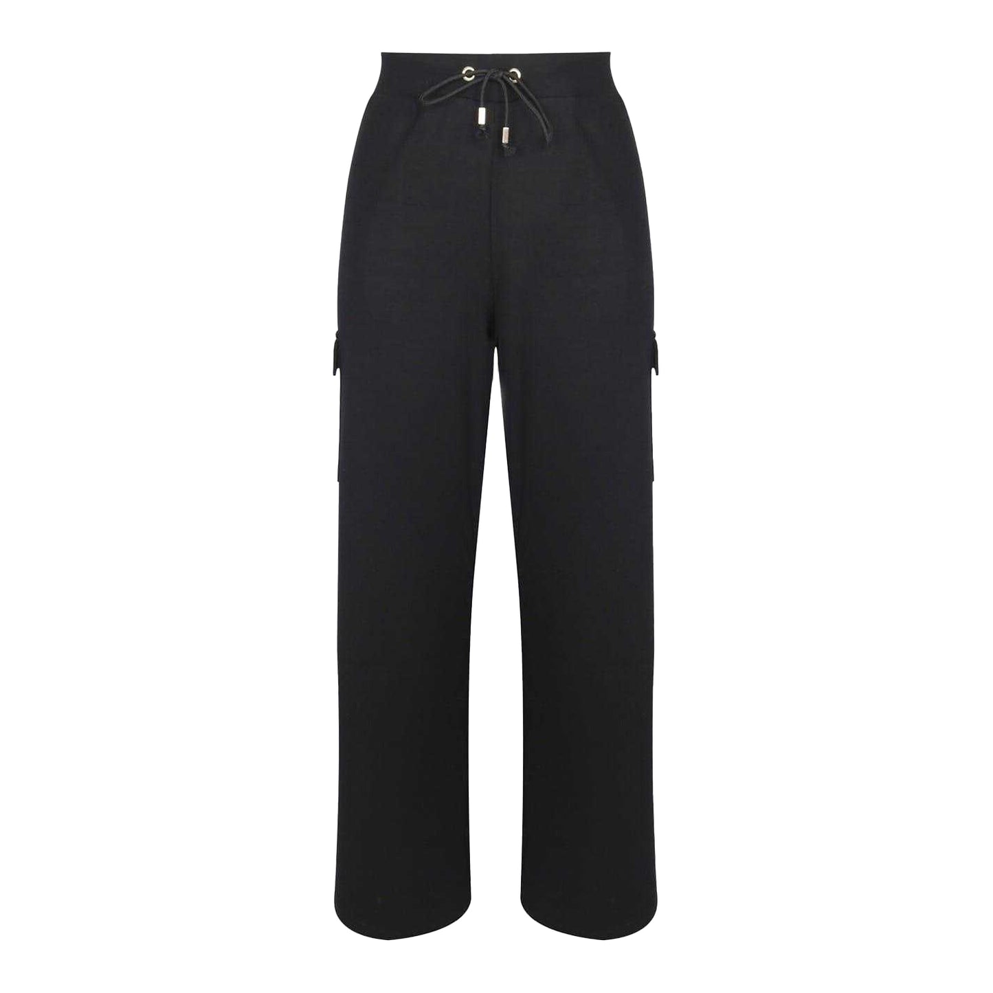 Black - Front - Biba Womens-Ladies Open Hem Wide Leg Joggers